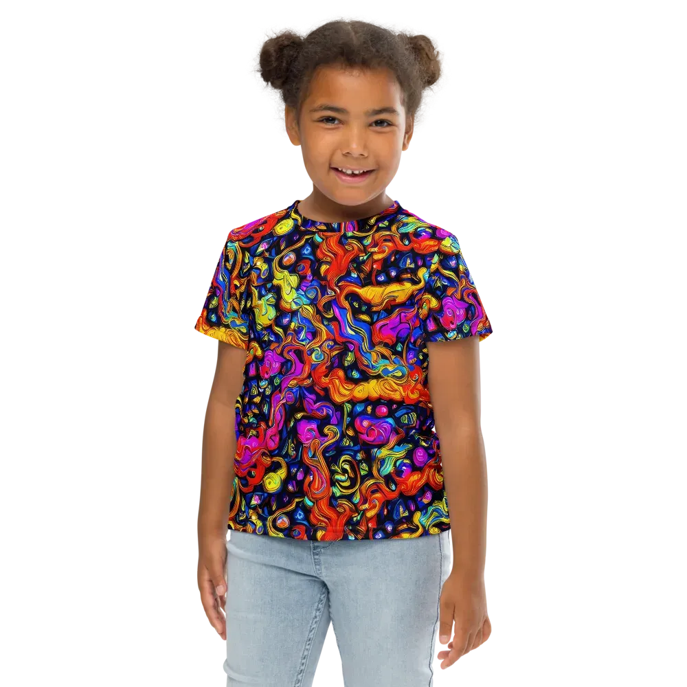 Cosmic Colorquake on Kids Crew Neck T-Shirt — Front