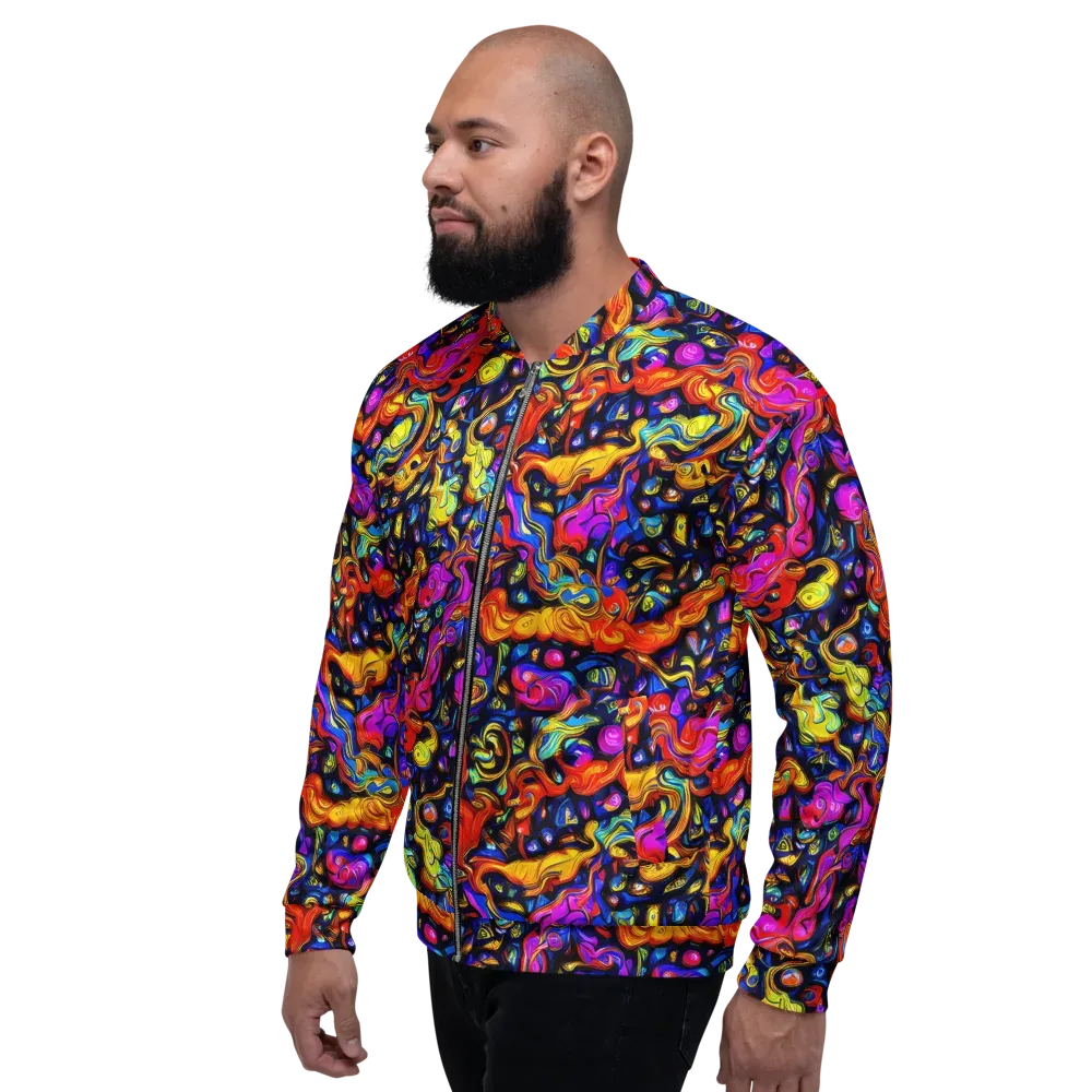 Cosmic Colorquake on Bomber Jacket — Left