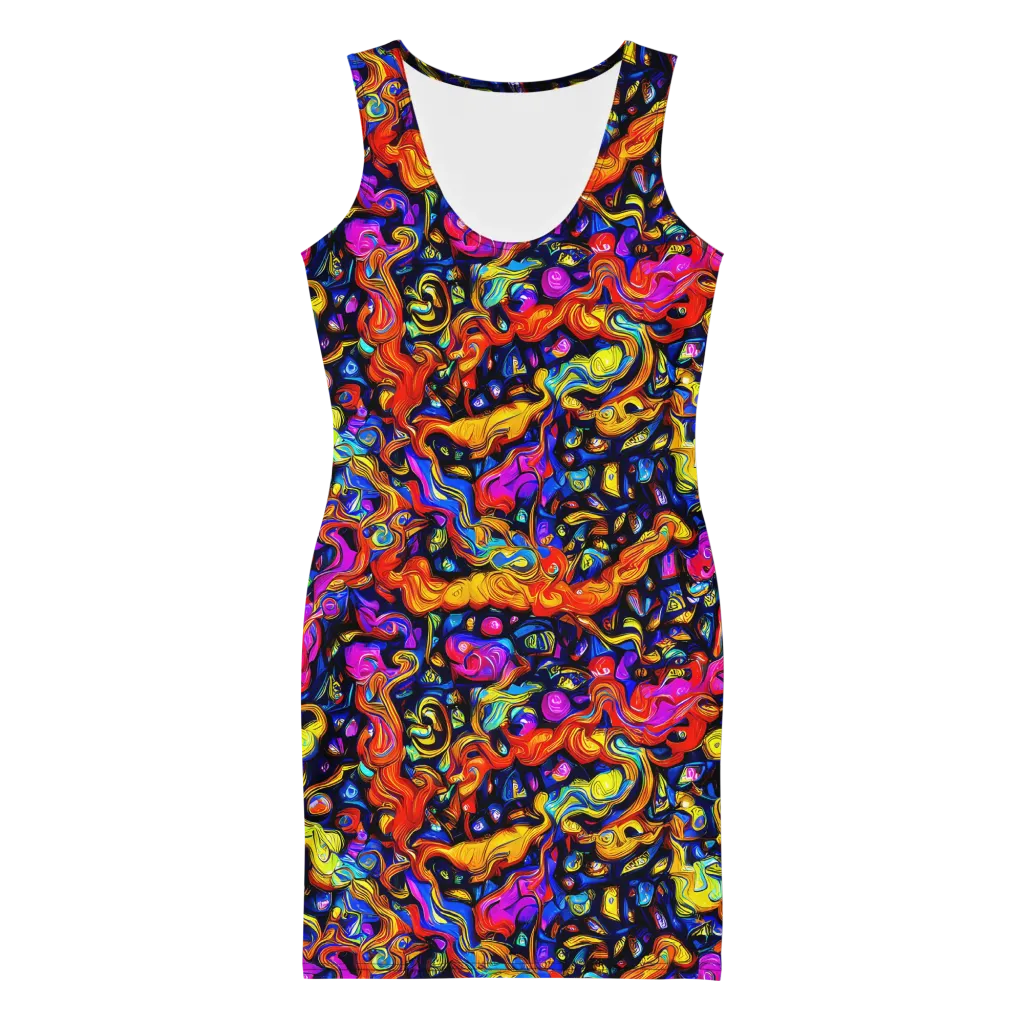 Cosmic Colorquake on Bodycon Dress — Front