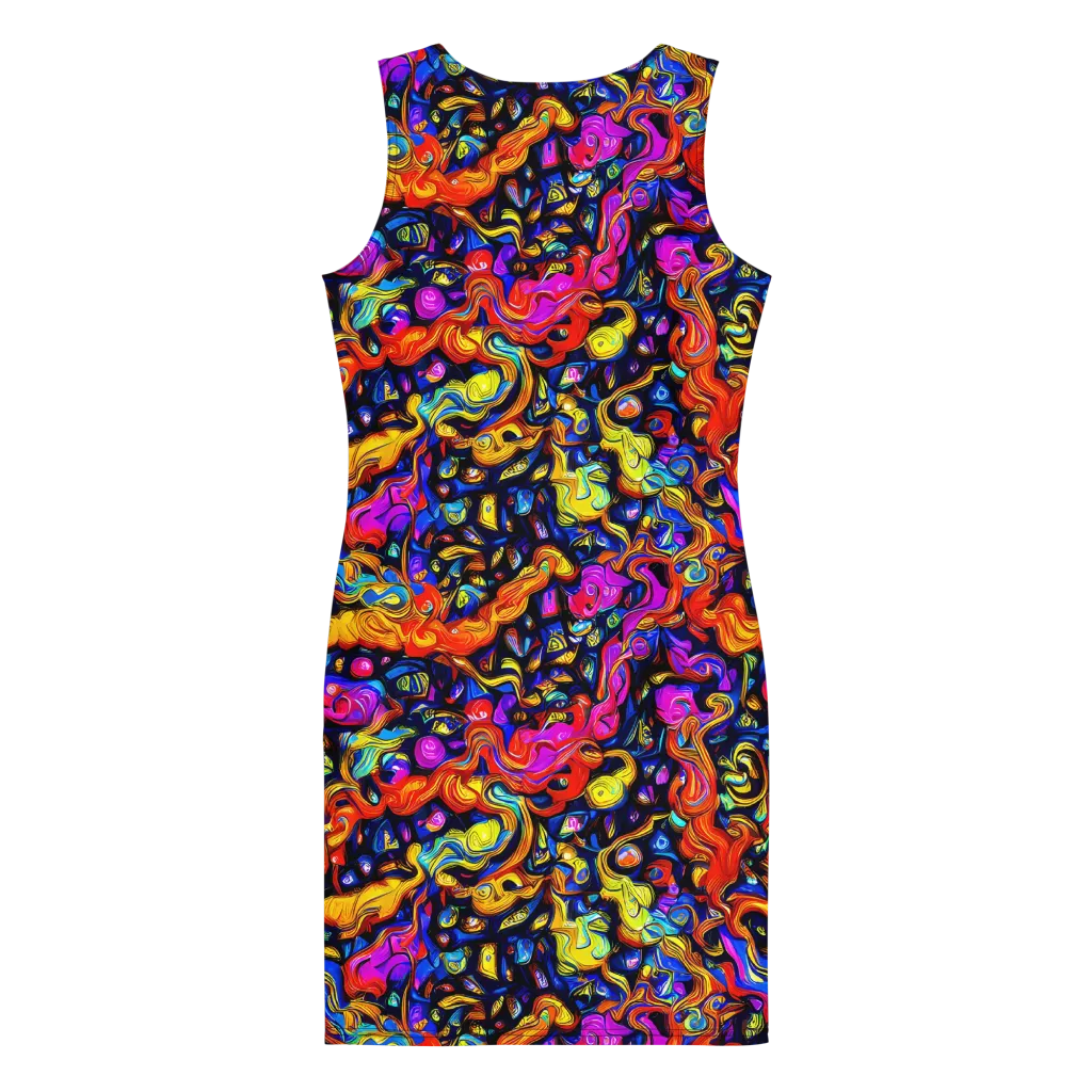 Cosmic Colorquake on Bodycon Dress — Back