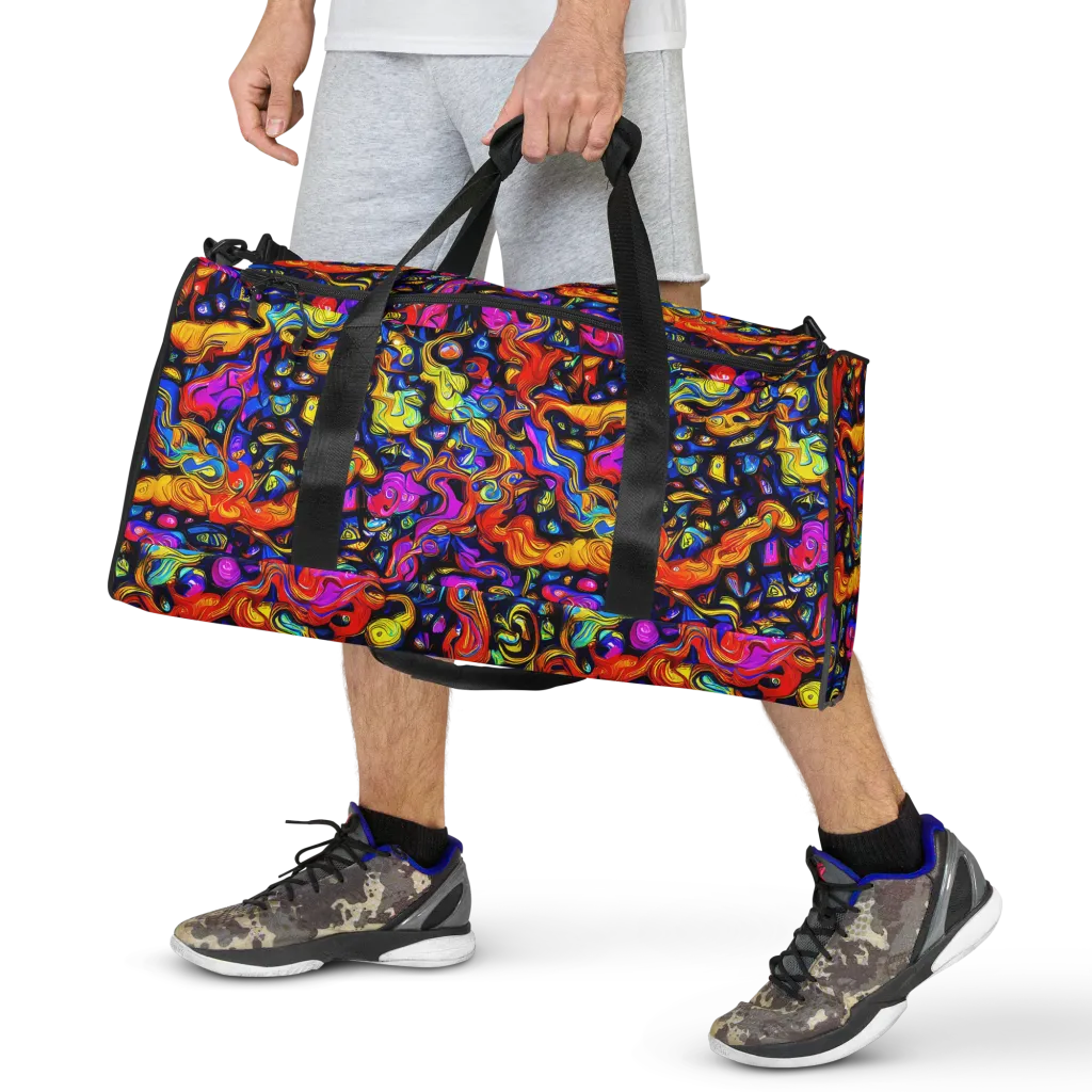 Cosmic Colorquake on Duffle Bag — Front
