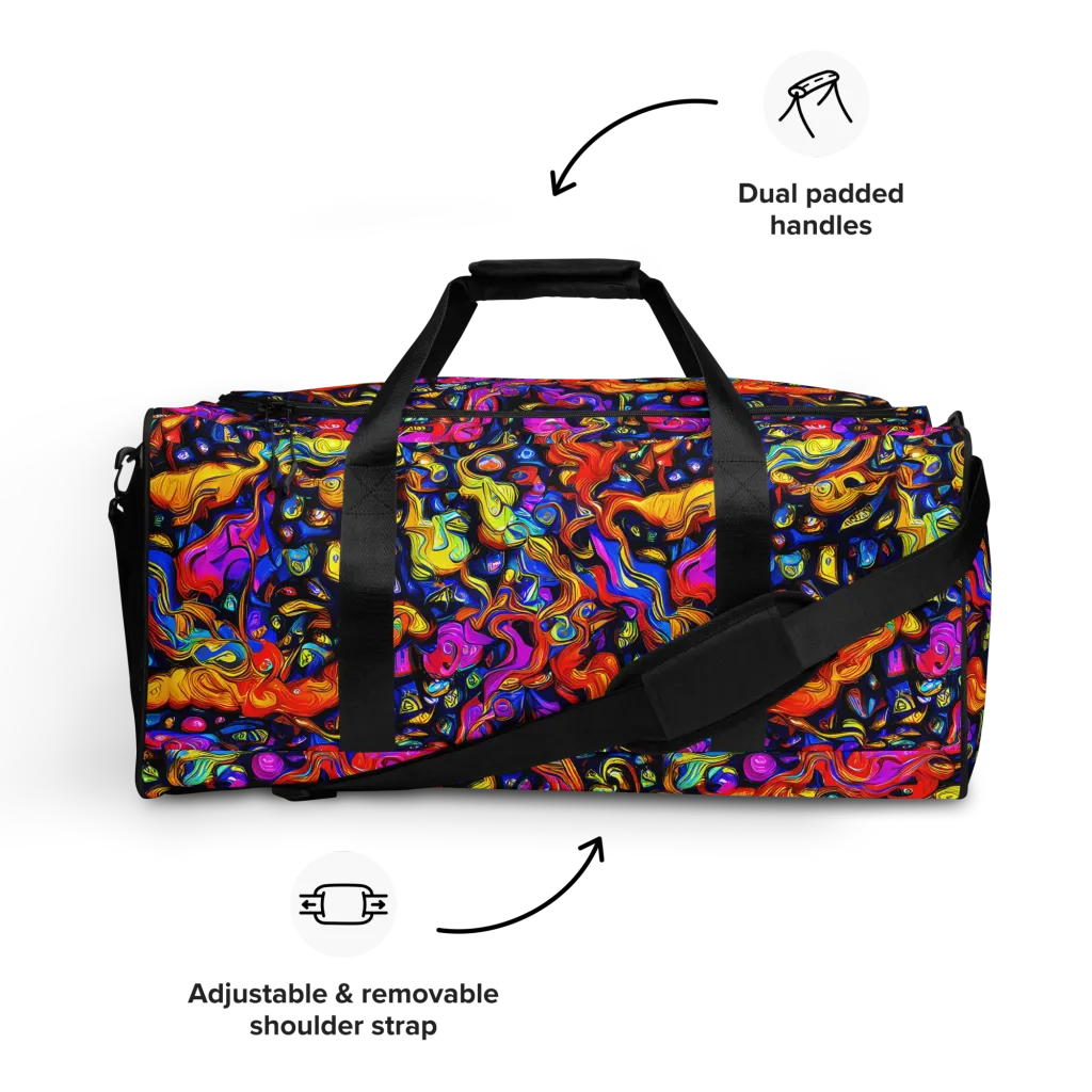 Cosmic Colorquake on Duffle Bag — Front