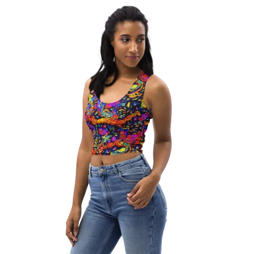 Cosmic Colorquake on a Crop Top