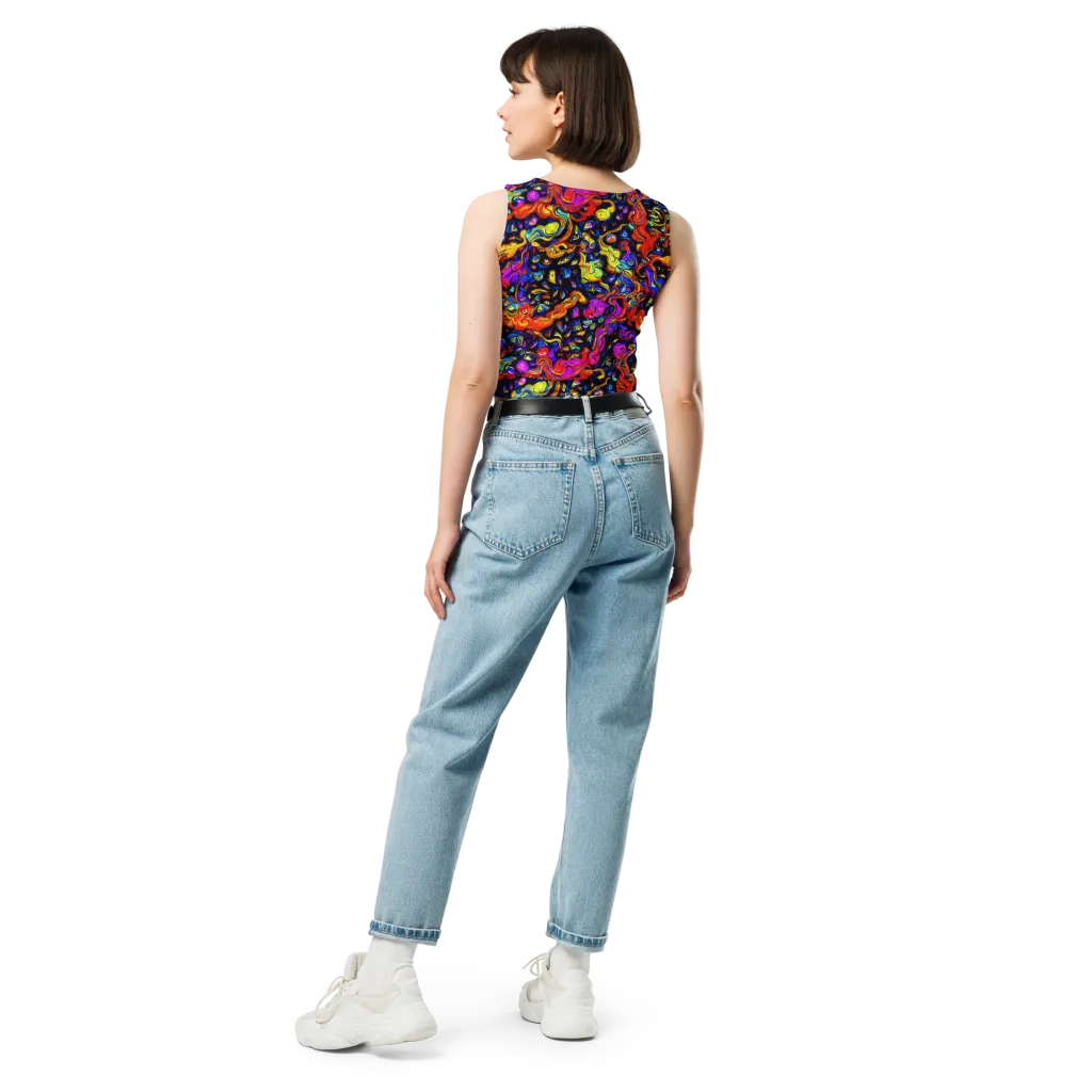 Cosmic Colorquake on Crop Top — Back