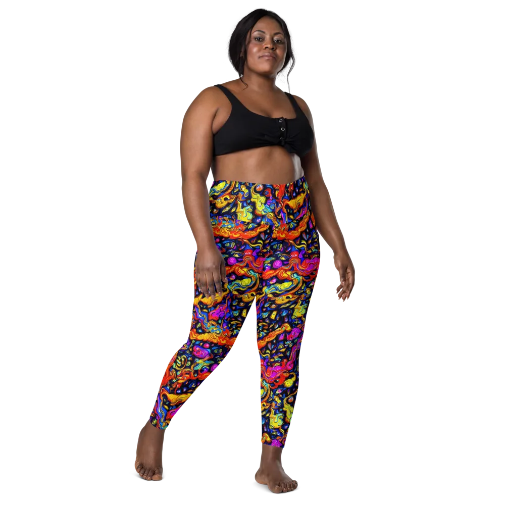 Cosmic Colorquake on Leggings with Pockets — Front