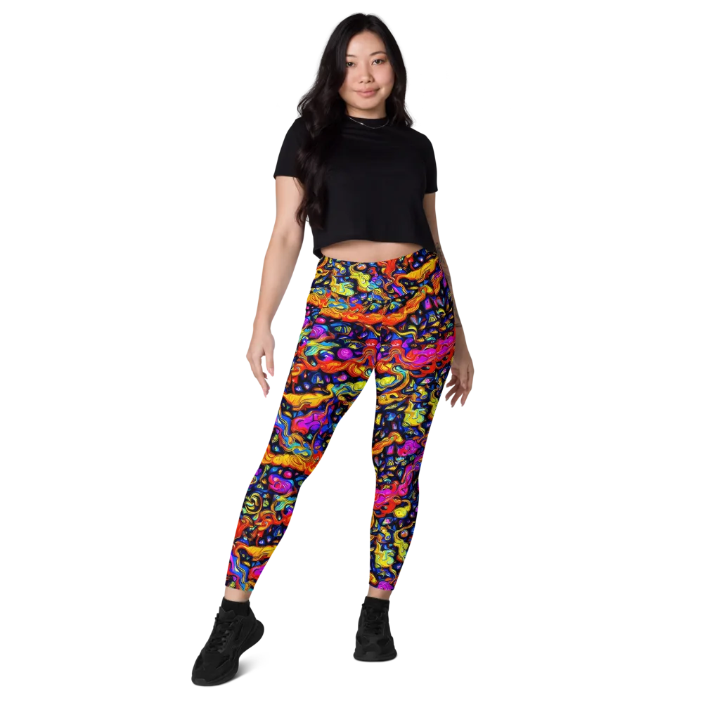 Cosmic Colorquake on Leggings with Pockets — Front