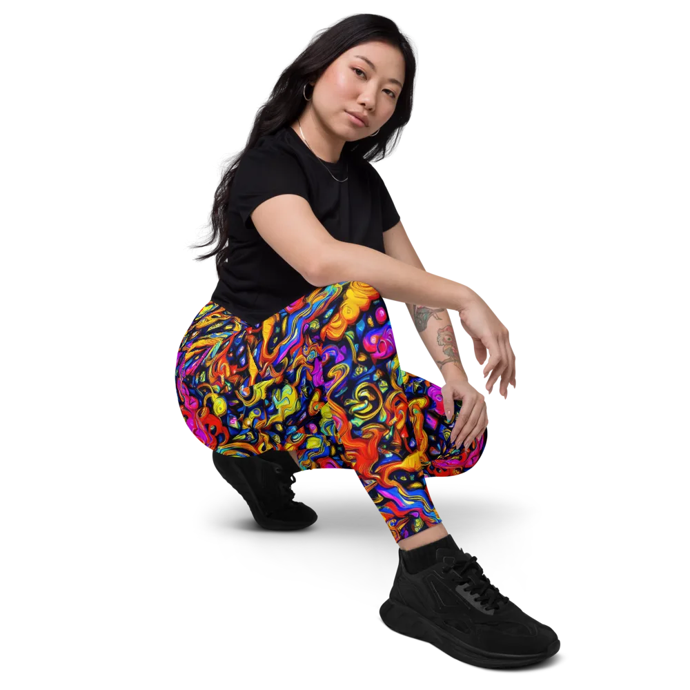 Cosmic Colorquake on Leggings with Pockets — Right Front