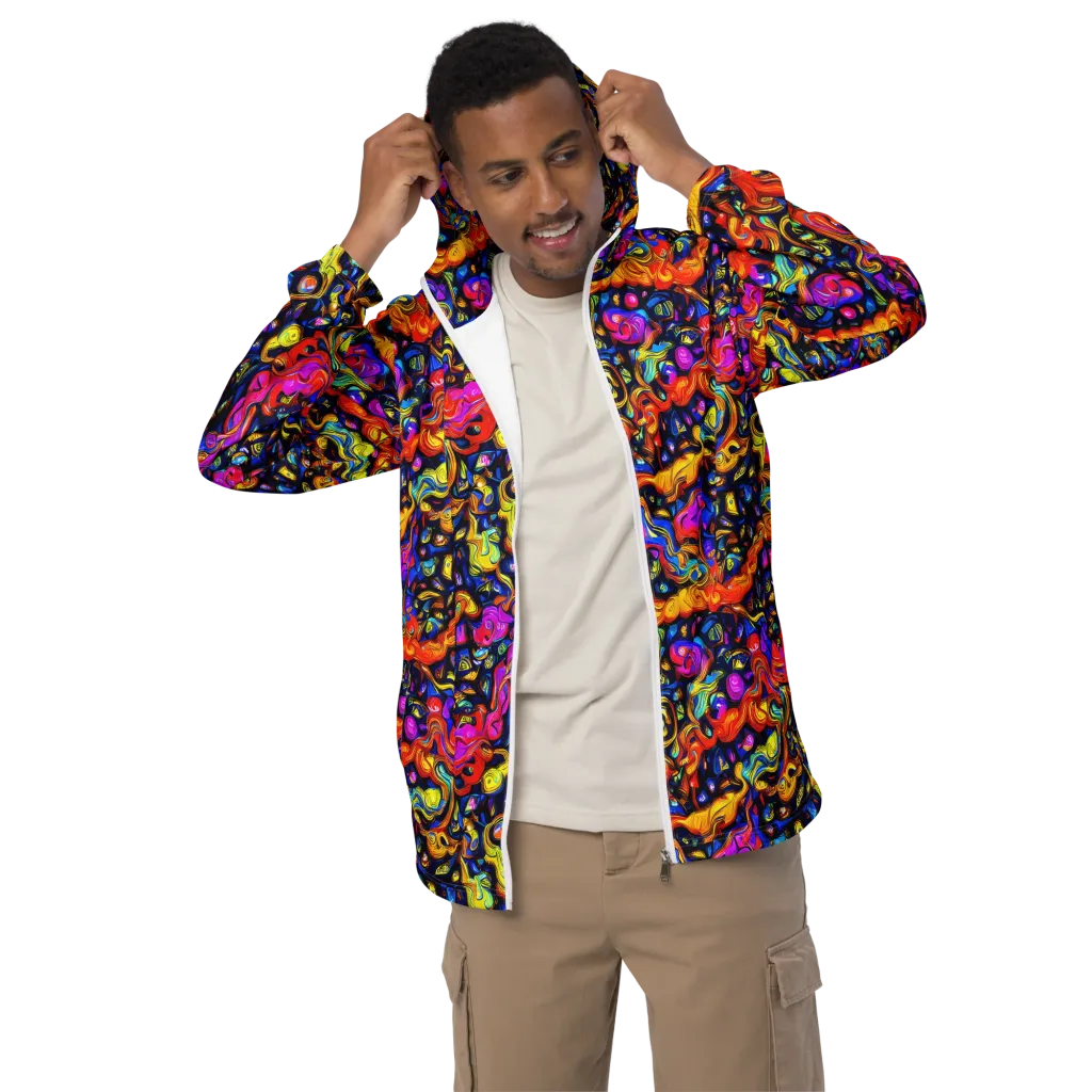 Cosmic Colorquake on Men's Windbreaker — Front