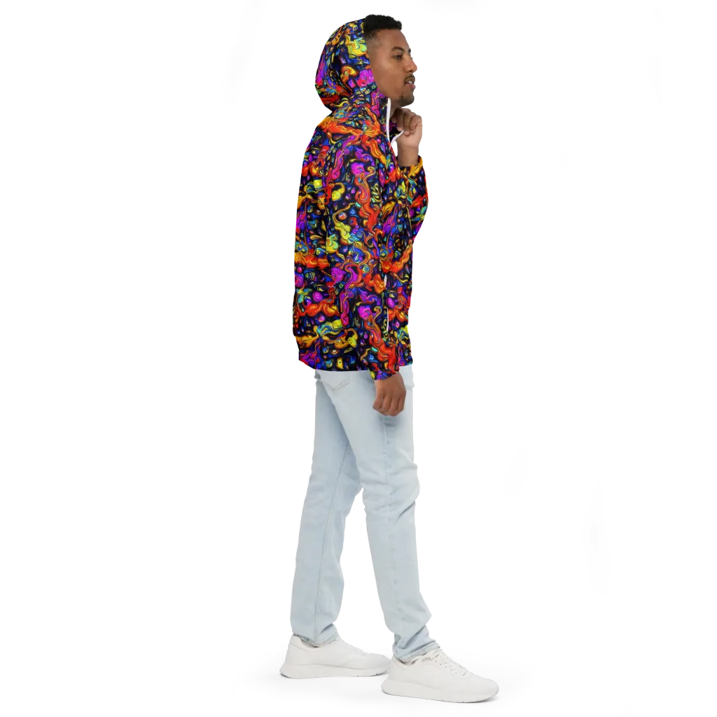 Cosmic Colorquake on Men's Windbreaker — Right