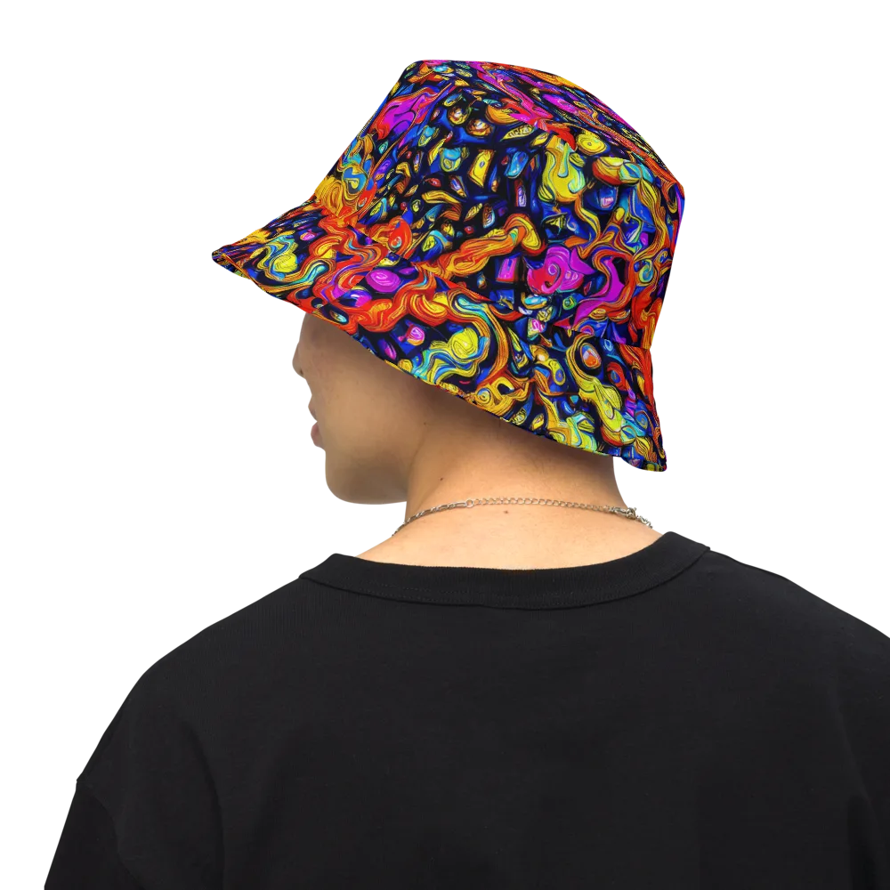 Cosmic Colorquake on Reversible Bucket Hat — Back Inside