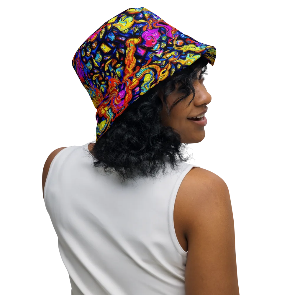 Cosmic Colorquake on Reversible Bucket Hat — Right Outside