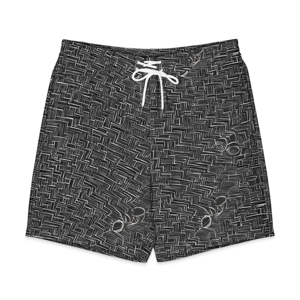 Noir Geometry on Men's Board Shorts — Front