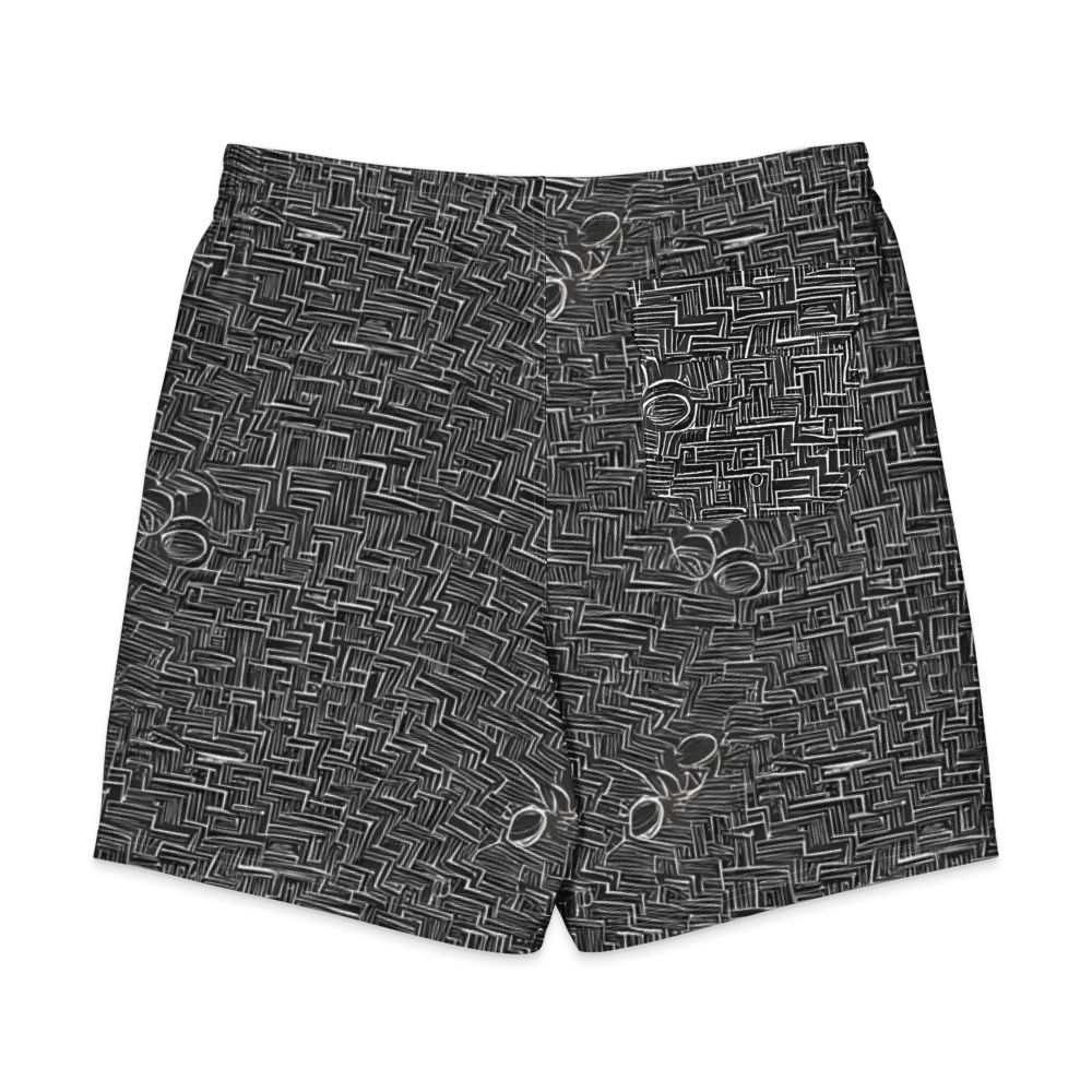 Noir Geometry on Men's Board Shorts — Back