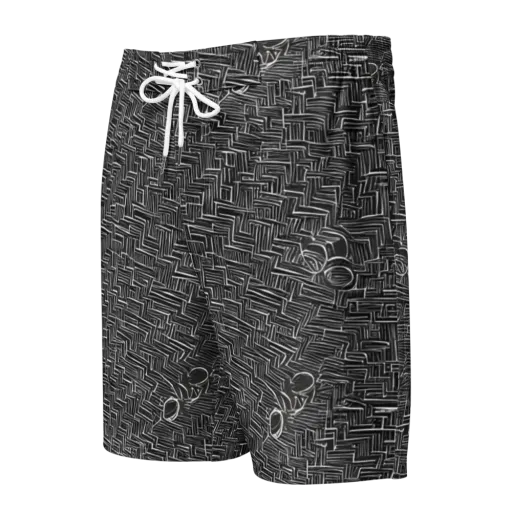 Noir Geometry on a Men's Board Shorts