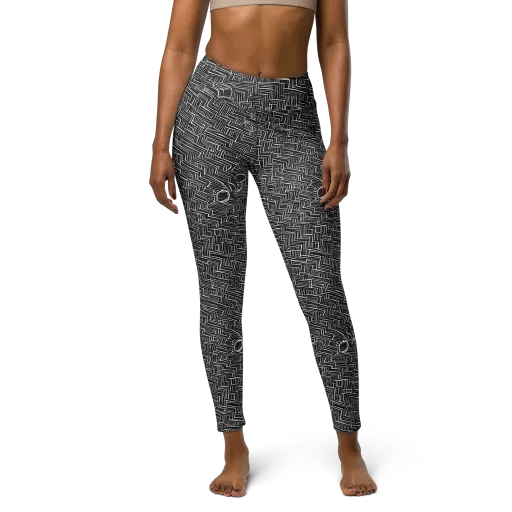 Noir Geometry on a Yoga Leggings