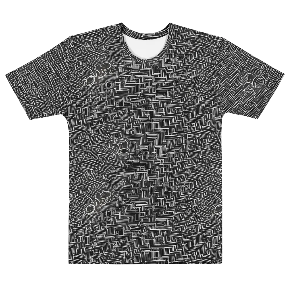 Noir Geometry on Men's Cotton Crew Neck T-Shirt — Front