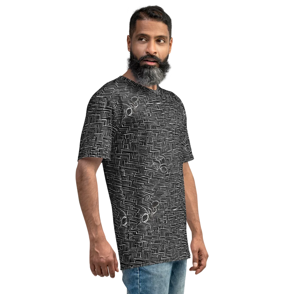 Noir Geometry on Men's Crew Neck T-Shirt — Right