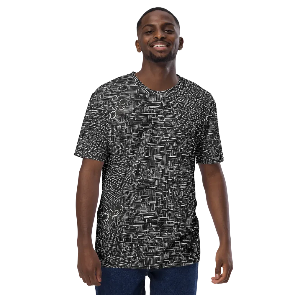 Noir Geometry on Men's Crew Neck T-Shirt — Front