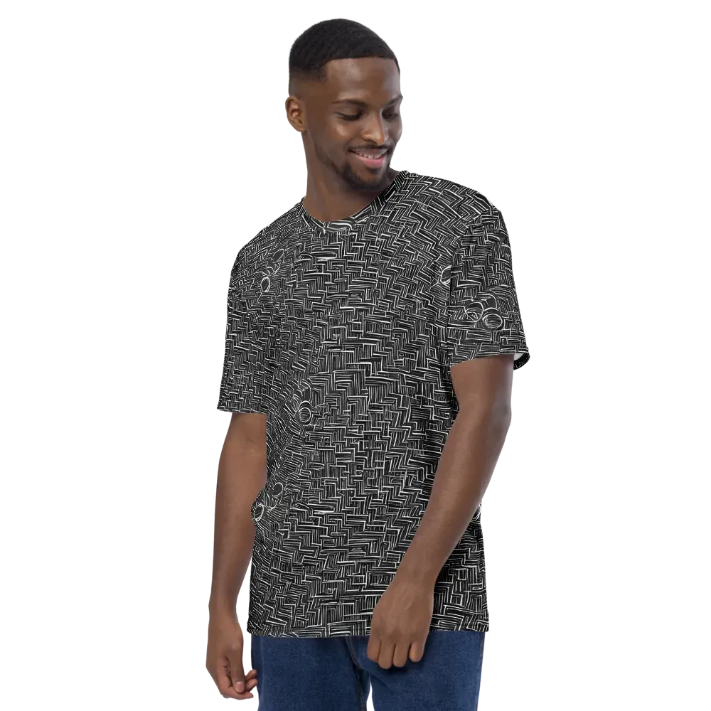 Noir Geometry on Men's Crew Neck T-Shirt — Left