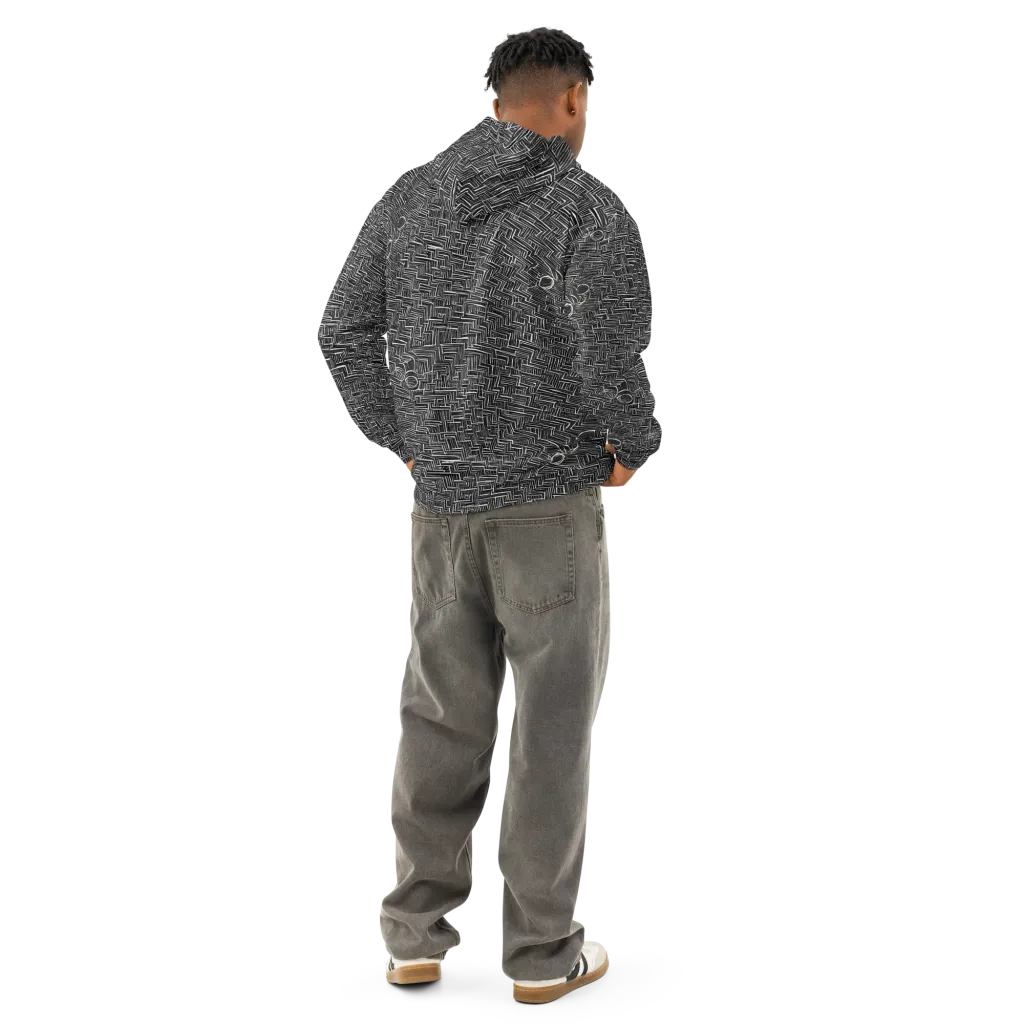 Noir Geometry on Cotton Hoodie — Back