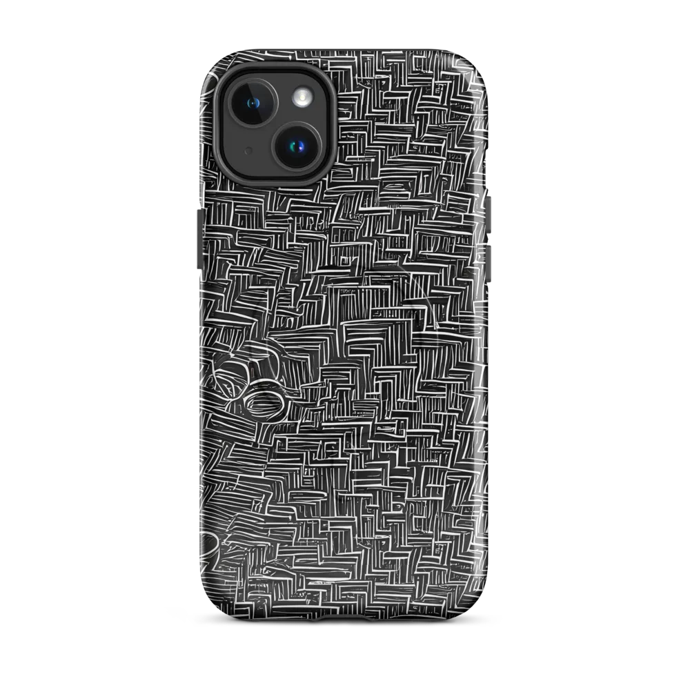 Noir Geometry on MagSafe Tough Case for iPhone® — Front