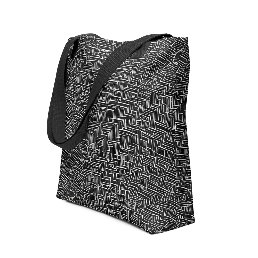 Noir Geometry on Tote Bag — Front