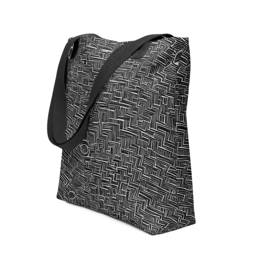 Noir Geometry on a Tote Bag