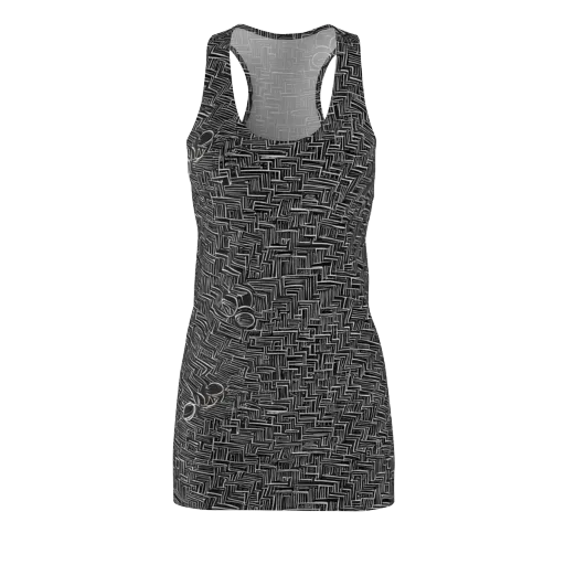 Noir Geometry on a Racerback Dress