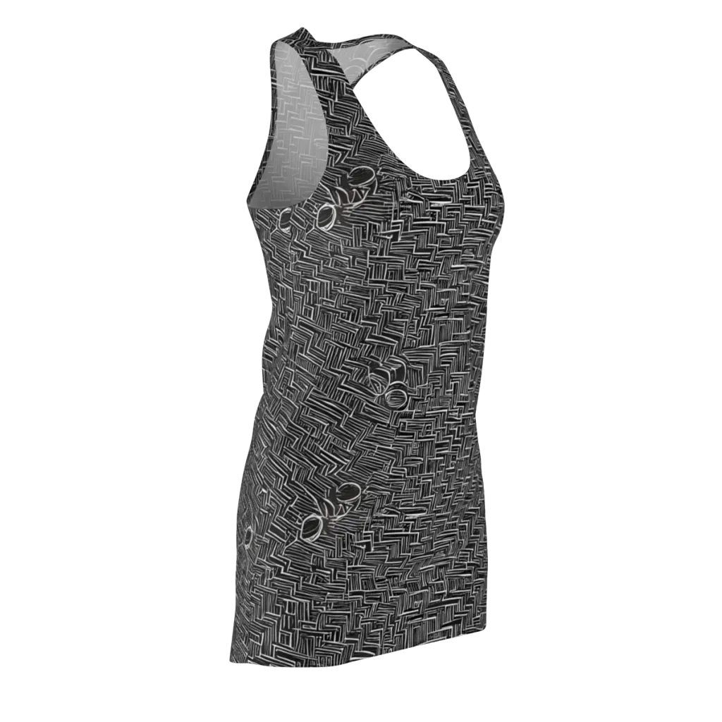 Noir Geometry on Racerback Dress — Front Side