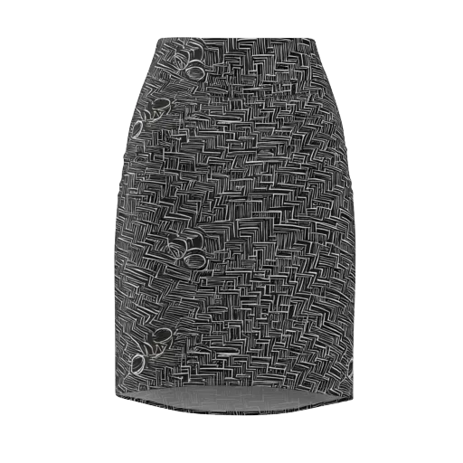 Noir Geometry on a Pencil Skirt