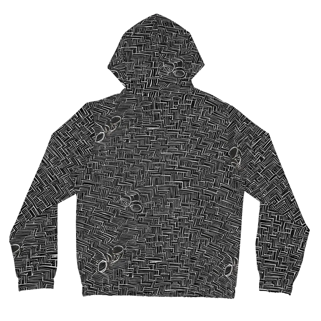 Noir Geometry on Women's Full-Zip Hoodie — Back
