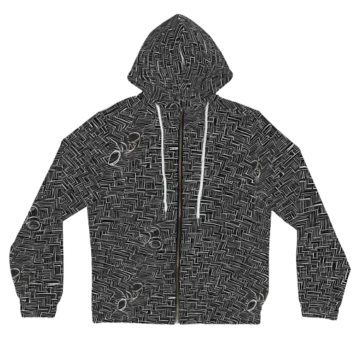 Noir Geometry on a Women's Full-Zip Hoodie