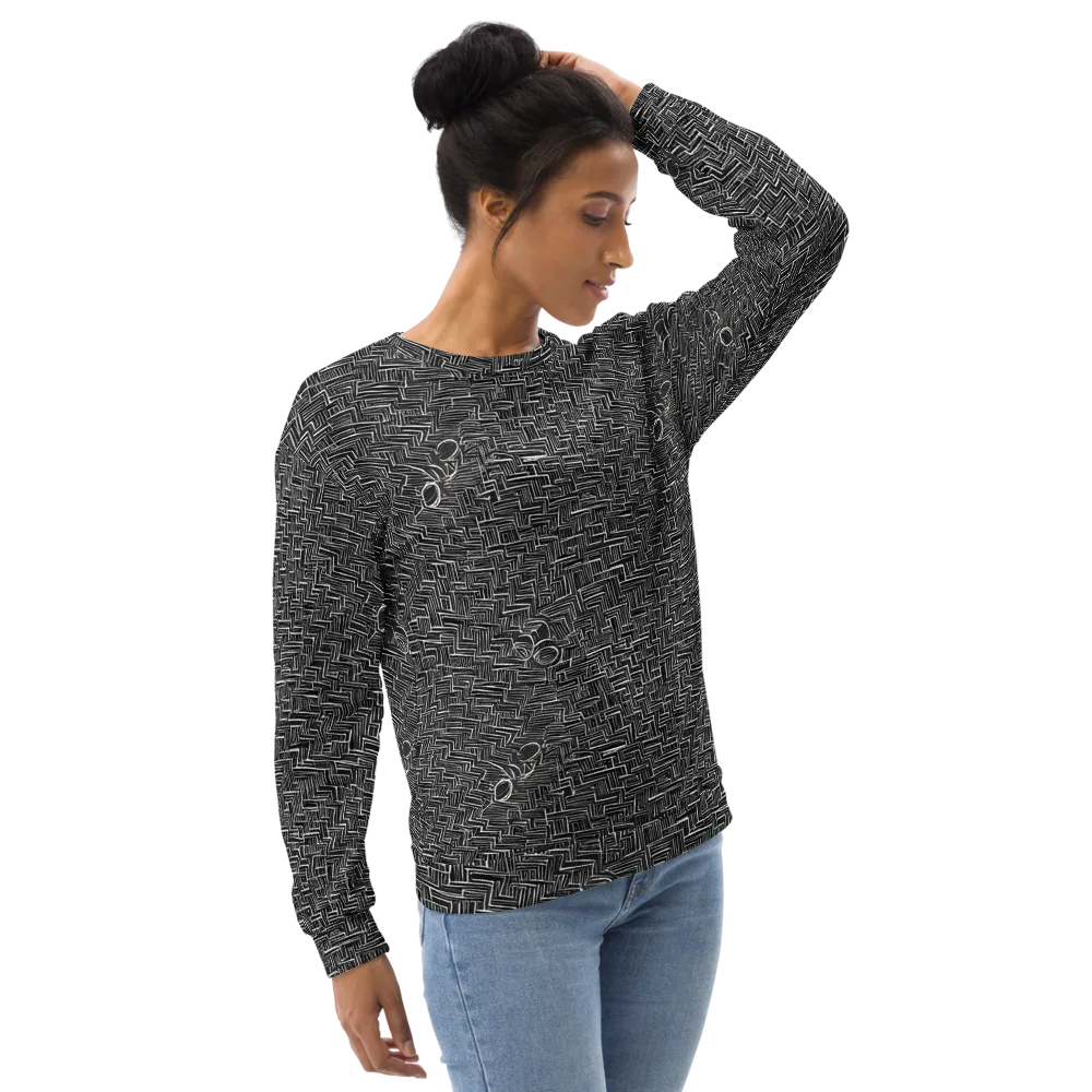 Noir Geometry on Sweatshirt — Right Front
