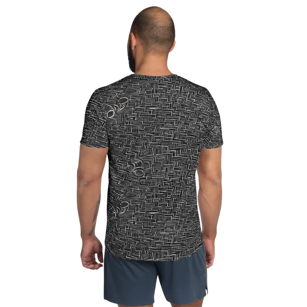 Noir Geometry on Men's Athletic T-Shirt — Back