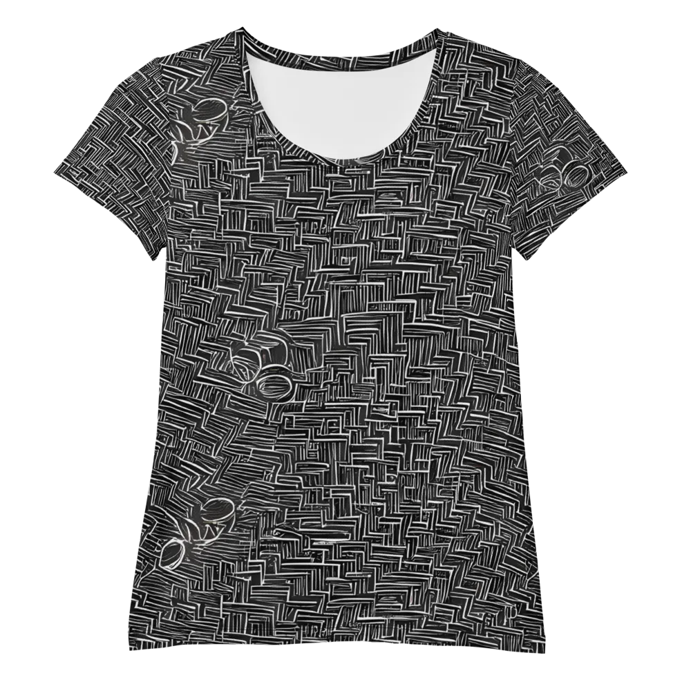 Noir Geometry on Women's Athletic T-Shirt — Front