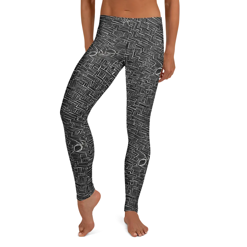Noir Geometry on Leggings — Front