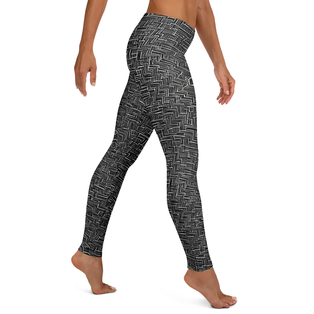 Noir Geometry on Leggings — Right
