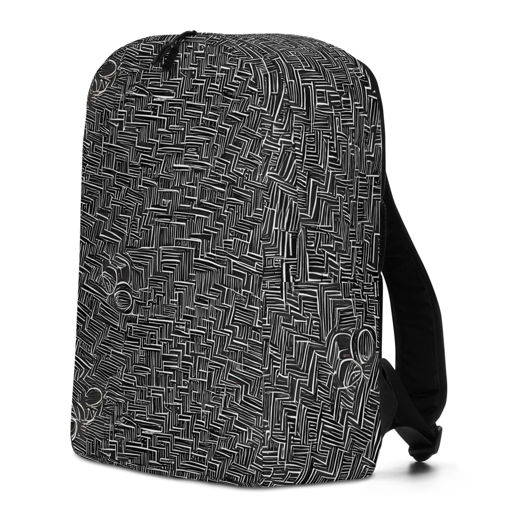 Noir Geometry on Minimalist Backpack — Left