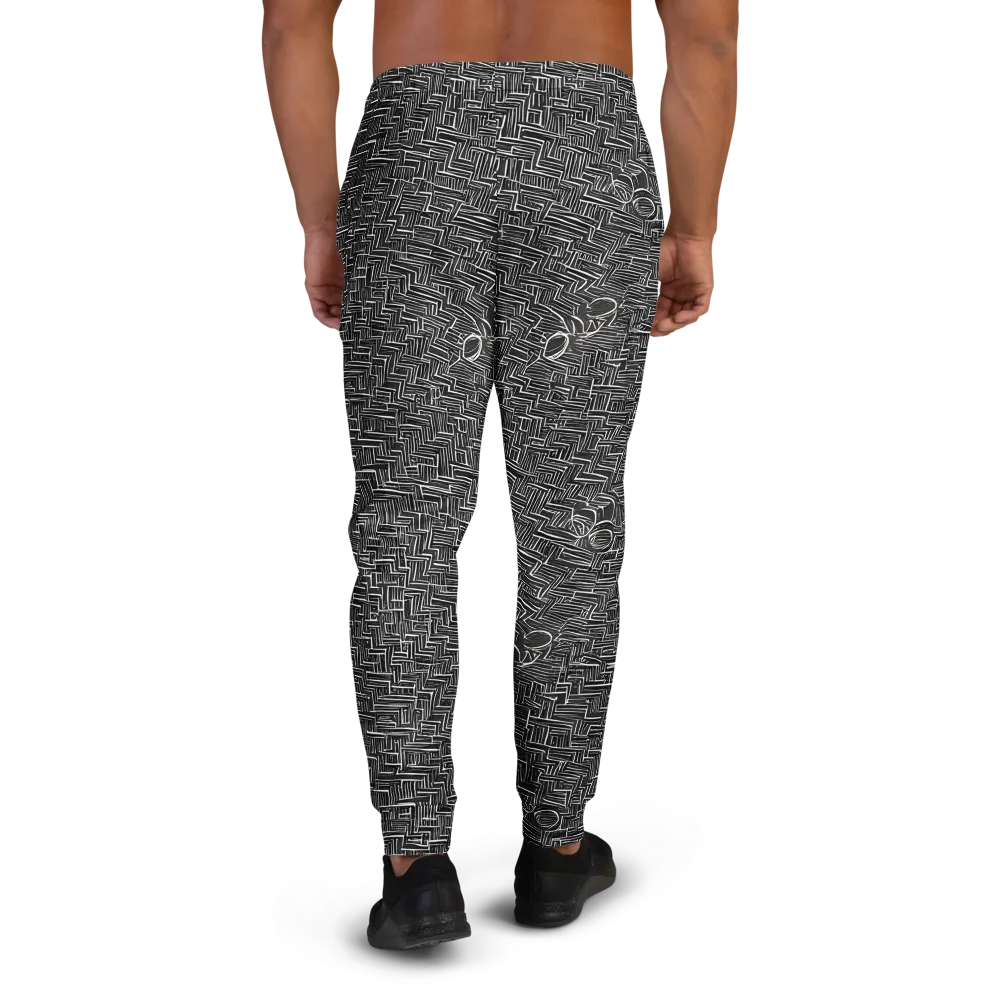 Noir Geometry on Men's Joggers — Back