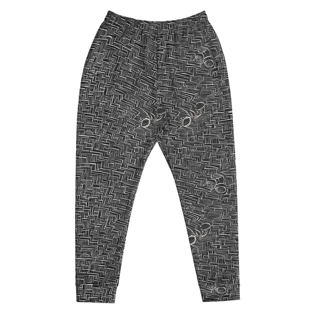Noir Geometry on Men's Joggers — Front