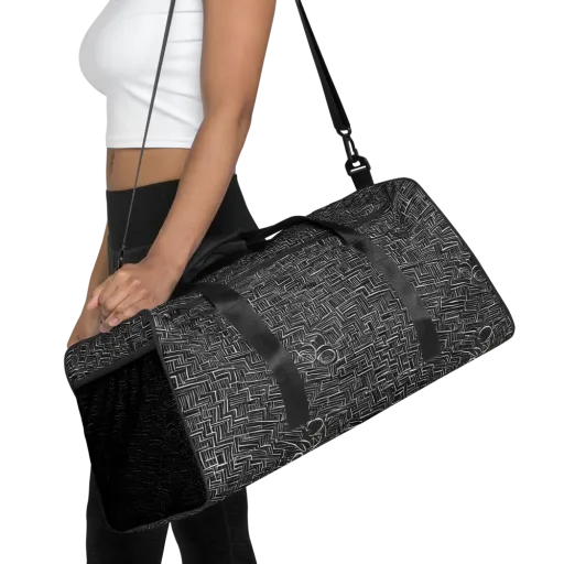 Noir Geometry on a Duffle Bag