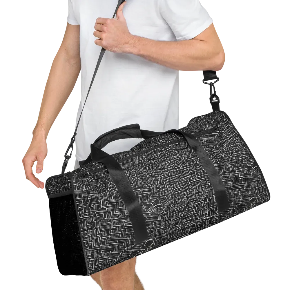 Noir Geometry on Duffle Bag — Right Front