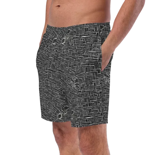 Noir Geometry on a Swim Trunks