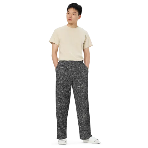 Noir Geometry on a Wide-Leg Pants