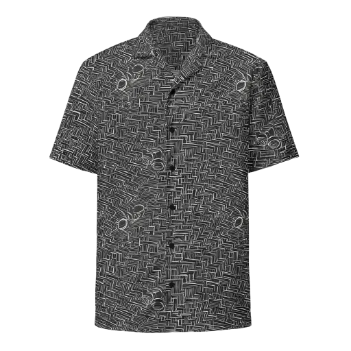 Noir Geometry on a Button Shirt