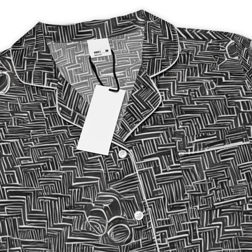 Noir Geometry on Women's Short Sleeve Pajama Top — Product details