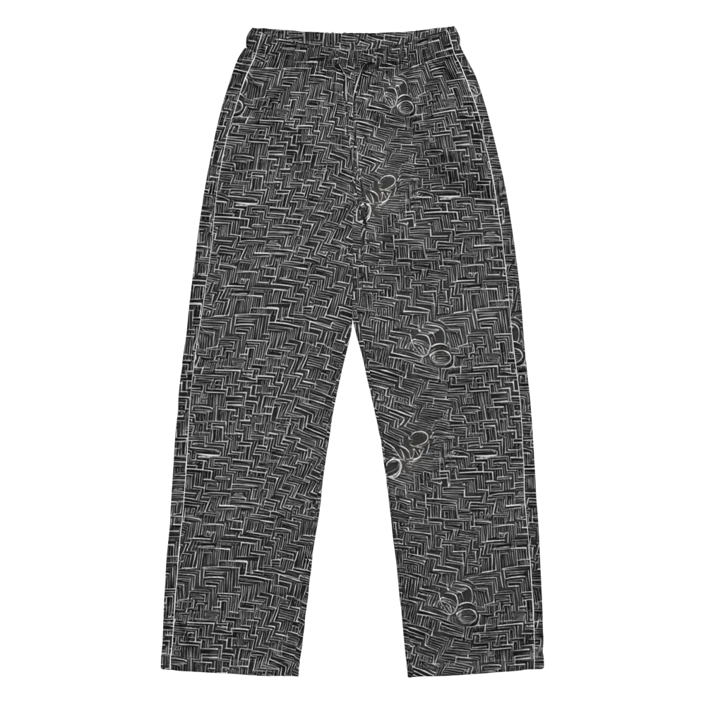 Noir Geometry on Women's Pajama Pants — Front