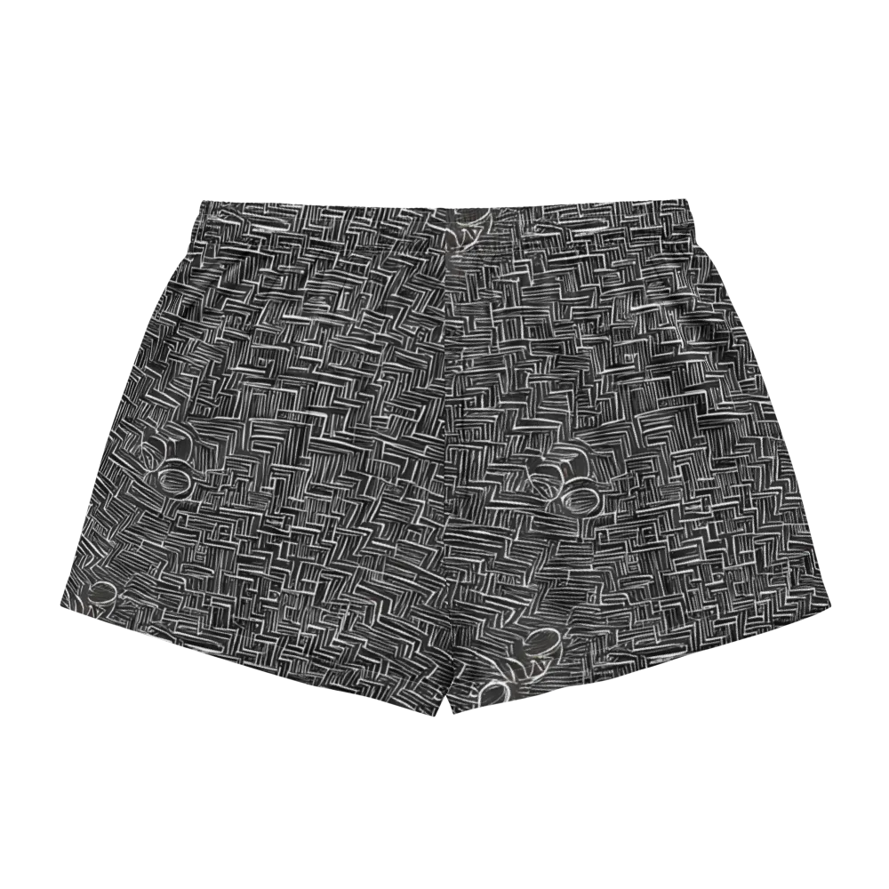 Noir Geometry on Women's Pajama Shorts — Back