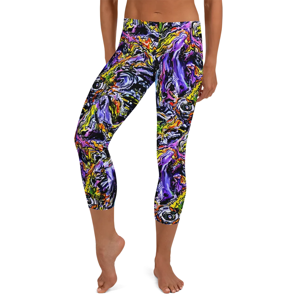 Midnight Mutation on Capri Leggings — Front