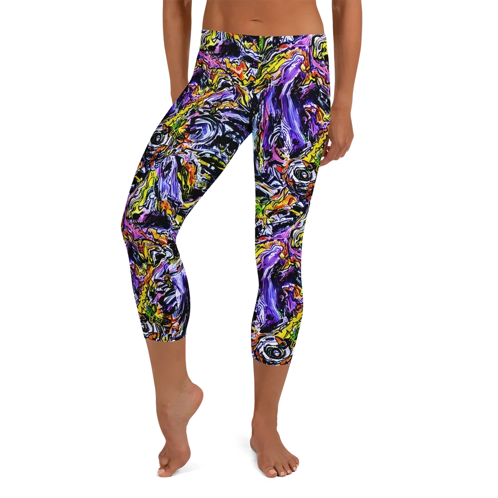 Midnight Mutation on Capri Leggings — Front